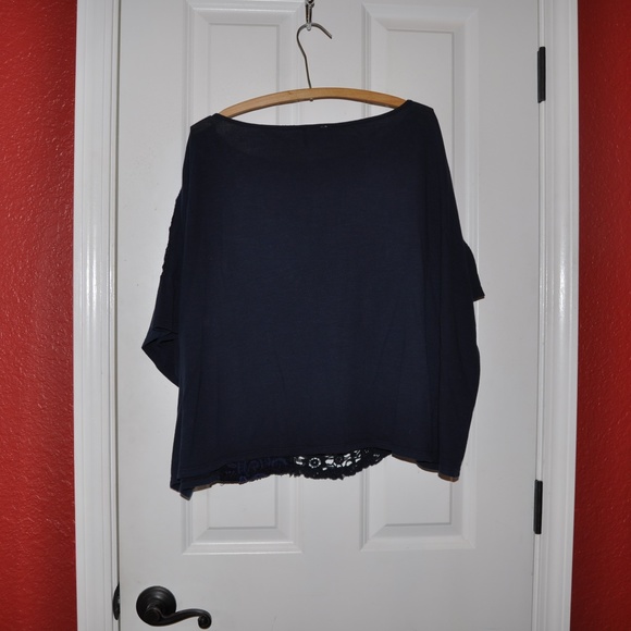 Anthropologie AKEMI+KIN Navy Embroidered Darrie Top sz S - Picture 5 of 8
